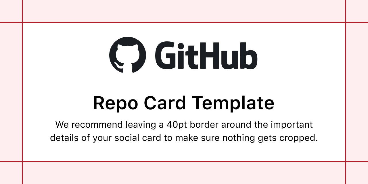 Repo card template provided by GitHub with safe zones